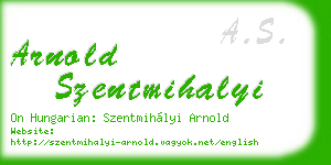 arnold szentmihalyi business card